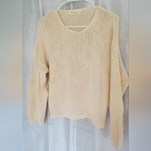 Solai the Label Knit Scalloped Hem Sweater | S